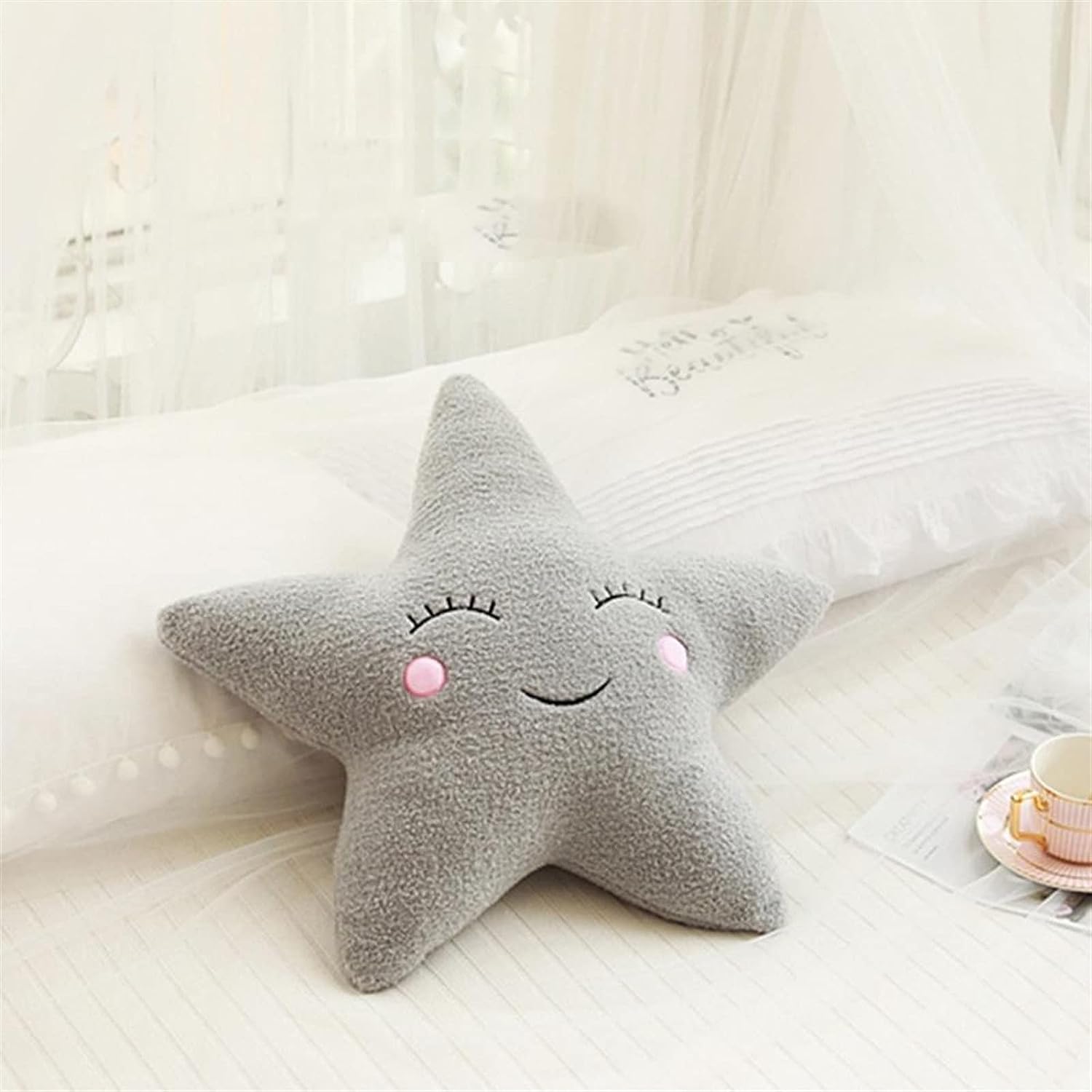 Almohada Infantil de Estrella Gris_50 x 50 cm