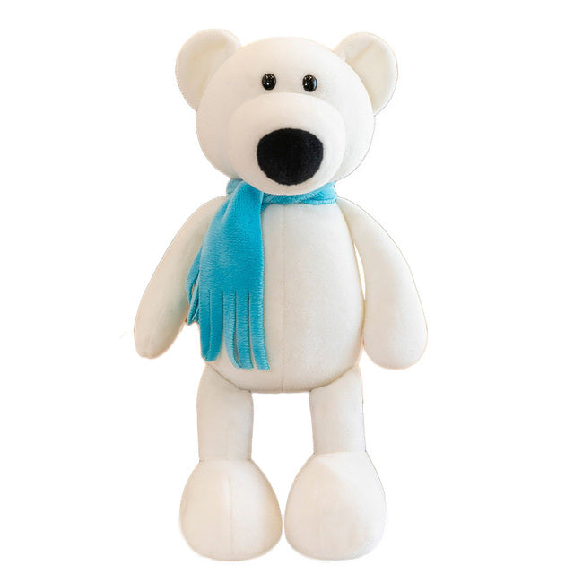 Oso Polar con Bufanda Azul de Peluche_25 cm