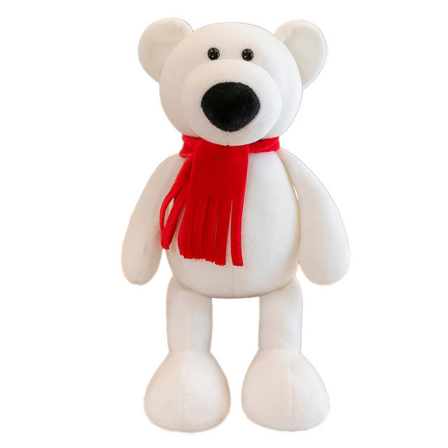 Oso Polar con Bufanda Roja de Peluche_25 cm
