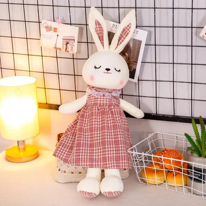Muñeca Grande de Conejo con Vestido a Cuadros - 70 cm