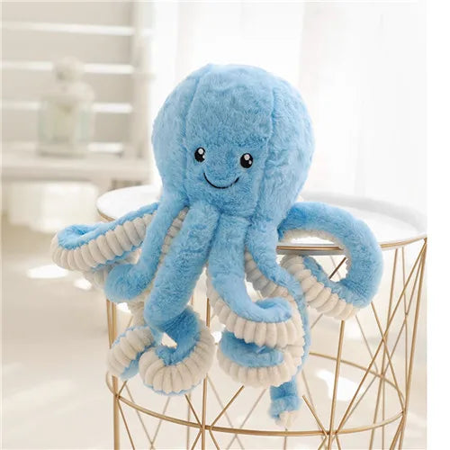 Pulpo Azul Pequeño de Peluche_18 cm