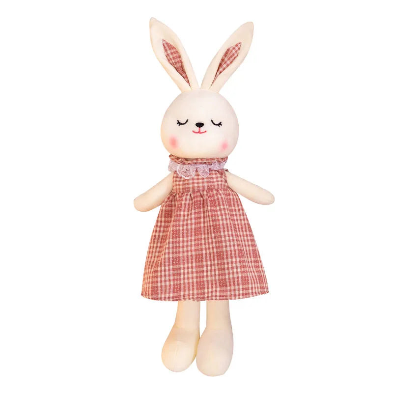 Muñeca Grande de Conejo con Vestido a Cuadros_70 cm