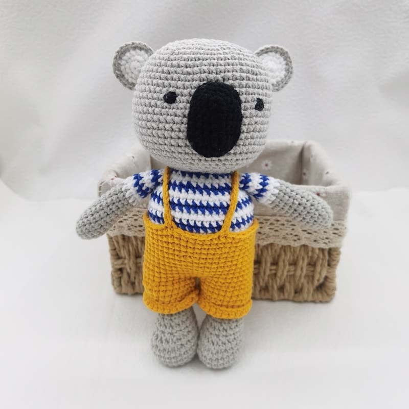 Koala con Camiseta a Rayas de Crochet_20 cm