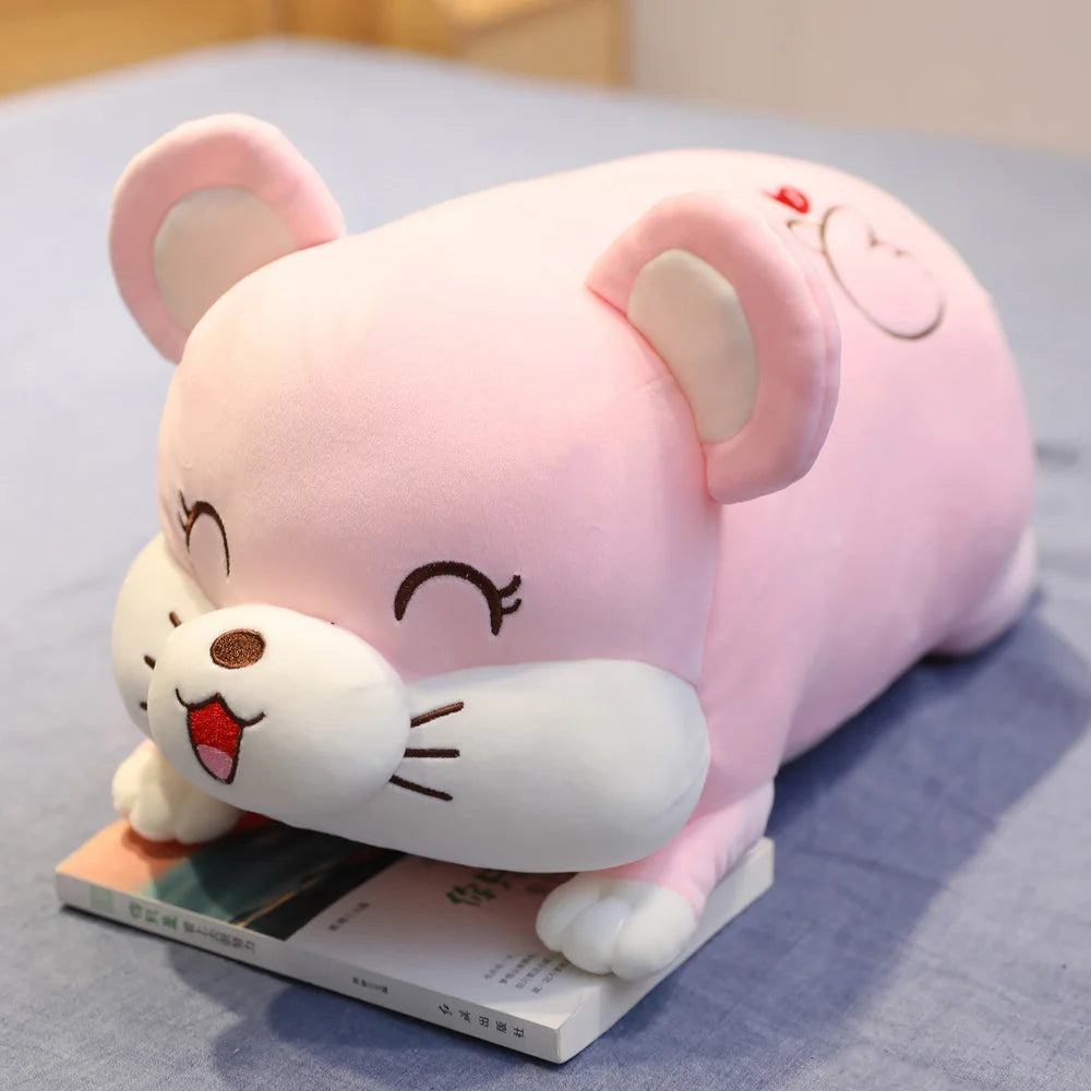 Ratón Rosa Squishy de Peluche_40 cm