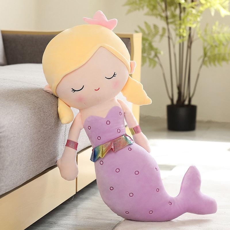 Muñeca de Sirena con Cola Morada Grande_60 cm
