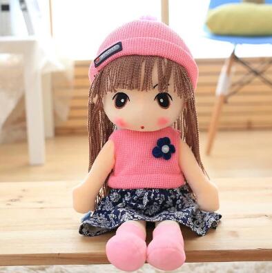 Muñeca Grande con Falda Azul_60 cm